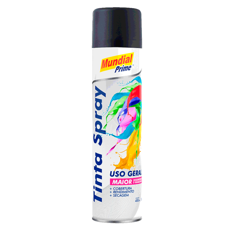 Kit 6 Tinta Spray Preto Fosco Uso Geral 400ml