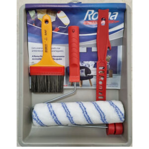 Kit Pintura Parede Para Pintar Rolo Lã Sintética 5 Peças