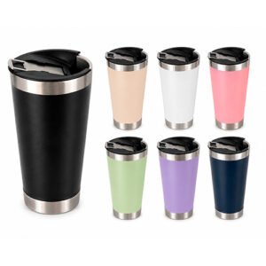 Copo Térmico Inox 473ml Preto com Tampa e Abridor JL-1010