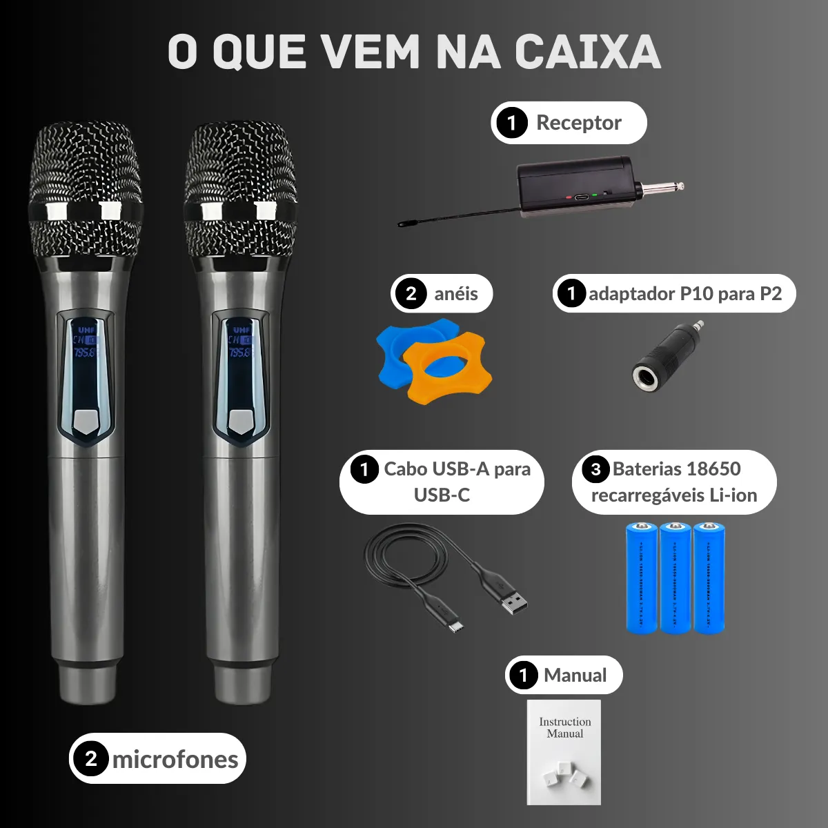 Microfone Sem Fio Duplo α’GOLD Plus MCF-51 - Imagem 4