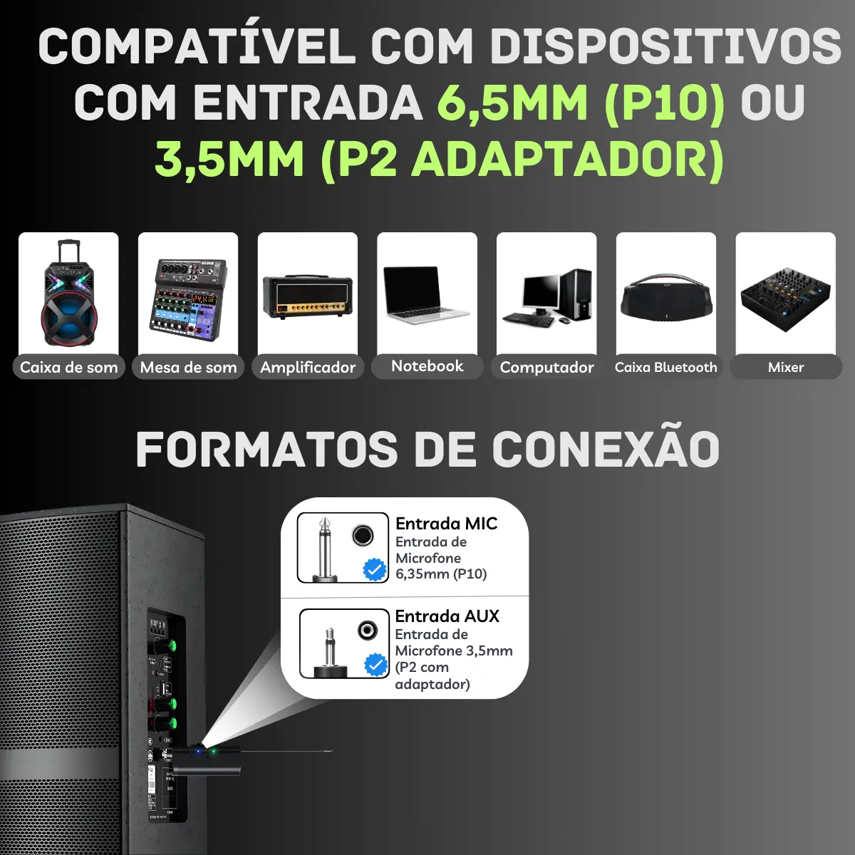 Microfone Sem Fio Duplo α’GOLD Plus MCF-51 - Imagem 3