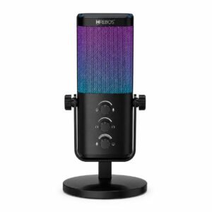 Microfone USB Hrebos OrionCast MF-011 para PC, Streaming, Podcast e Gravação